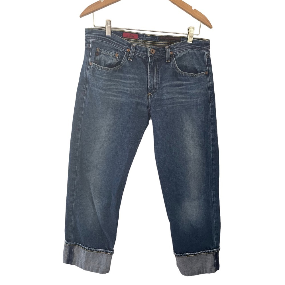 Ag Adriano Goldschmied The Rider Cropped Jeans Medium Wash Size 29